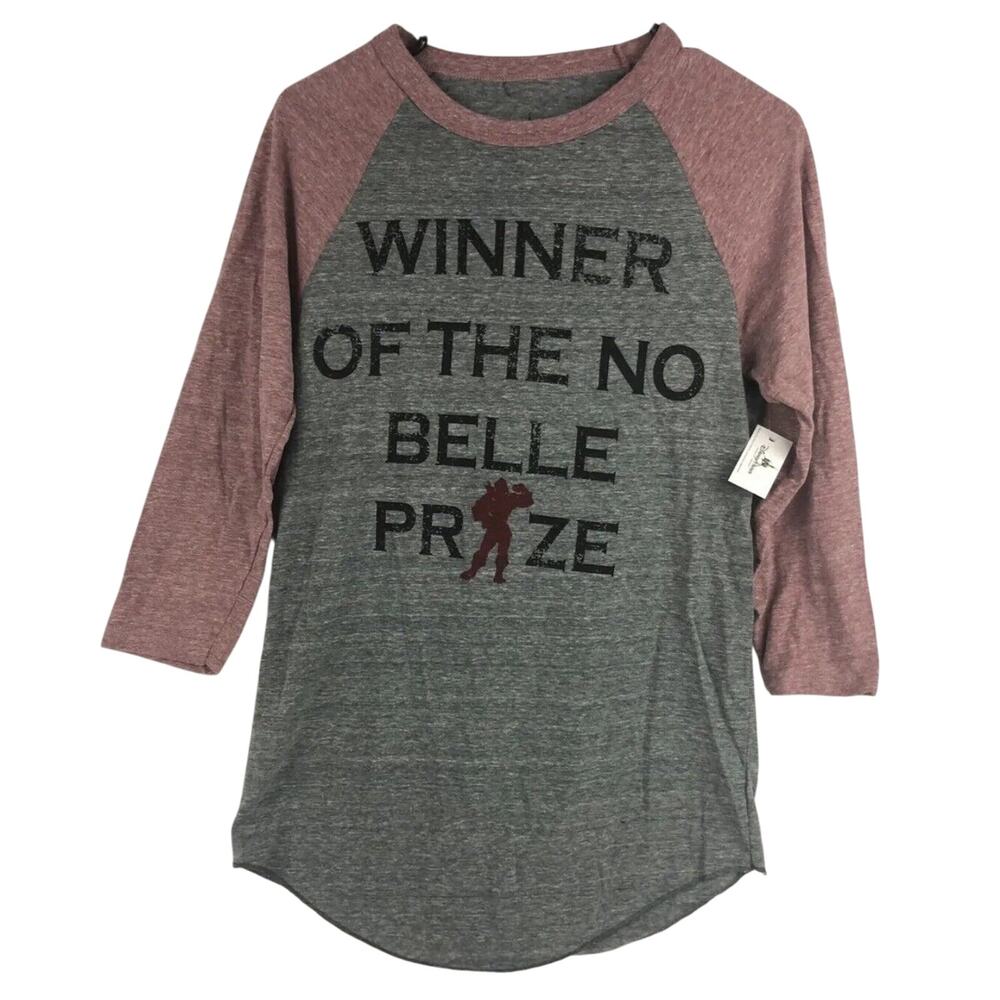 Disney Parks Adult T Shirt Gaston Winner Of The No Belle Prize Raglan Size Small